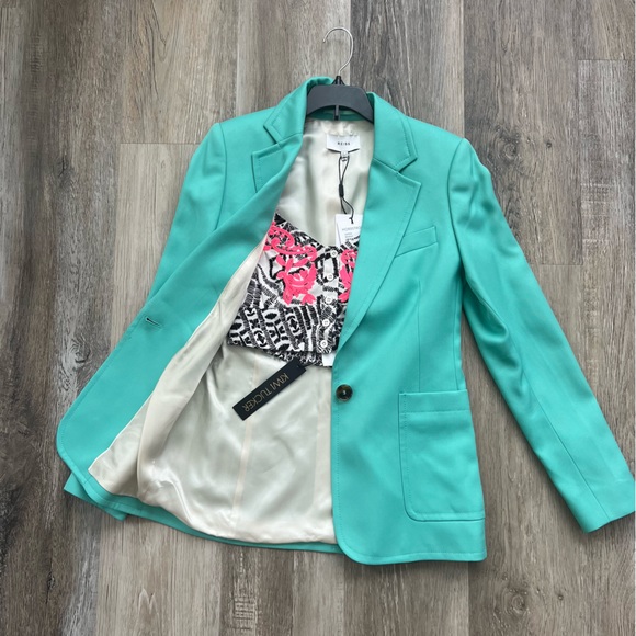 NWR LF Kiwi Tucker printed neon embroidered button down crop top - Picture 3 of 16